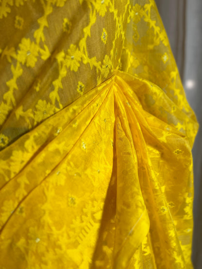 Yellow Monochrome | Jamdani Saree
