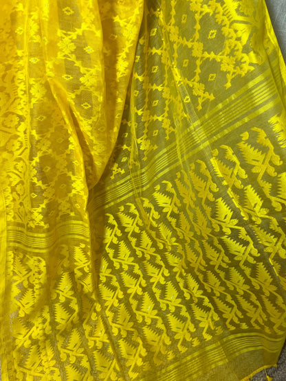 Yellow Monochrome | Jamdani Saree