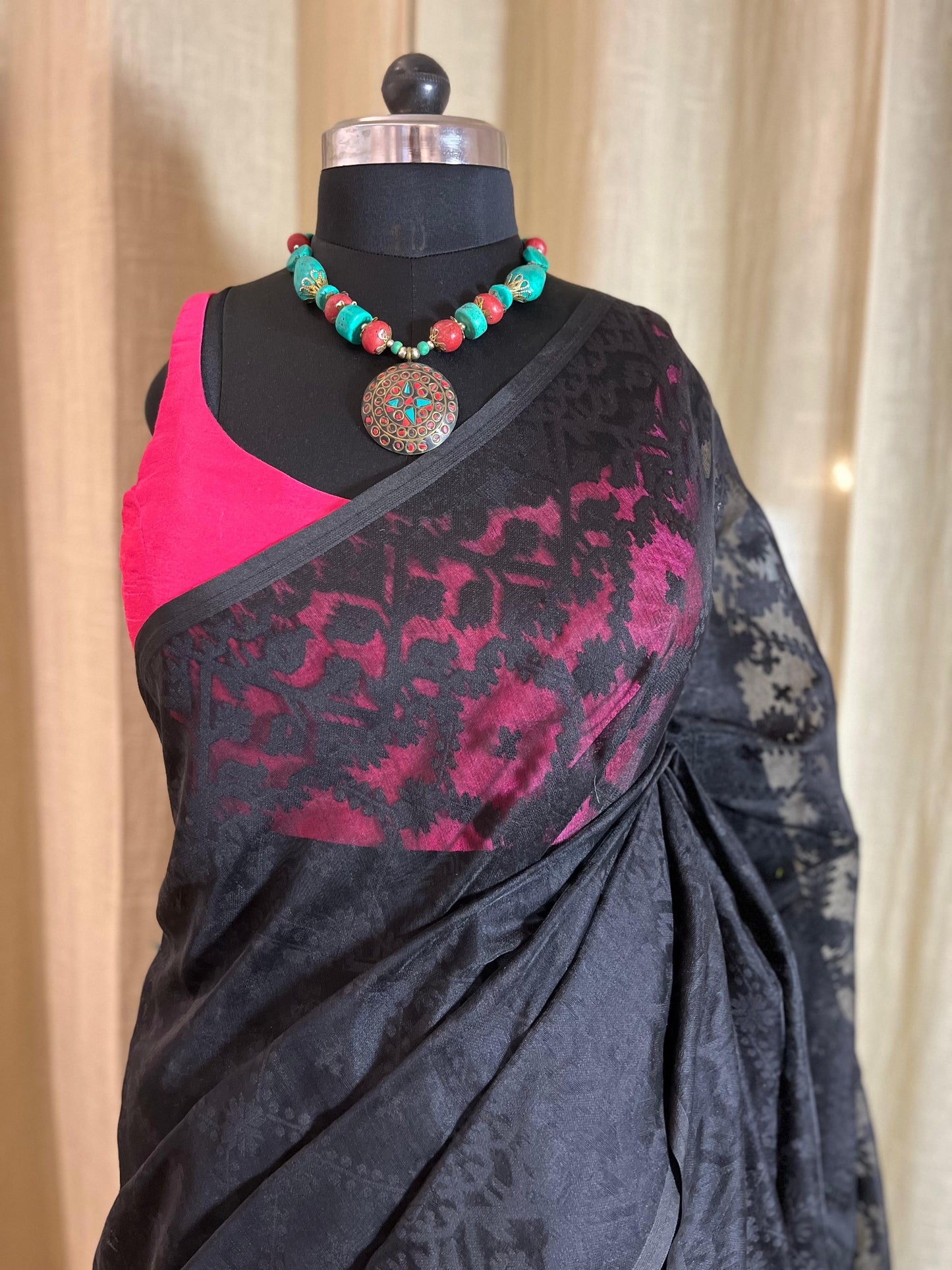 Black Monocrome | Jamdani Saree