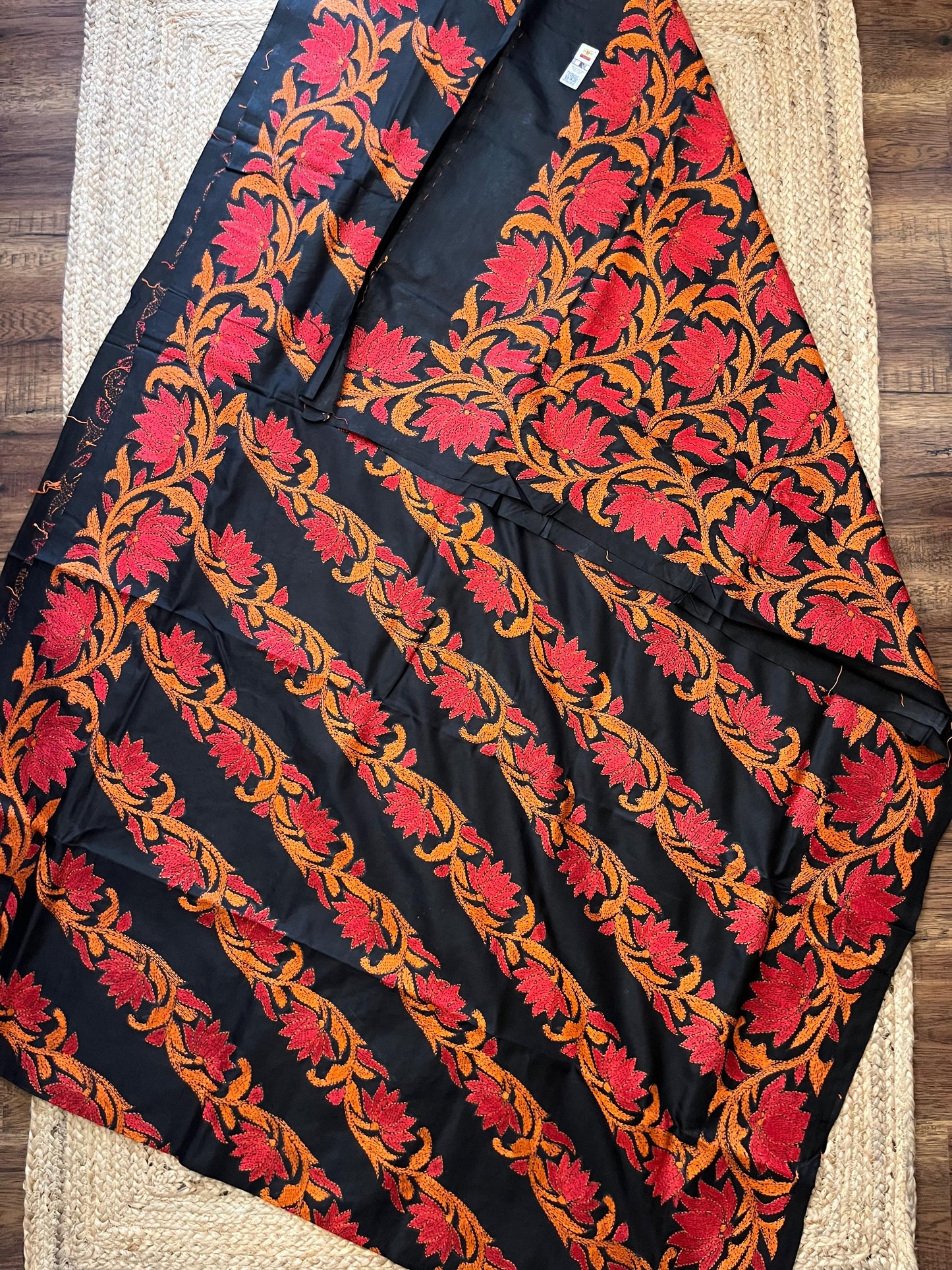 Boho Lotus | Kantha Stitch Saree
