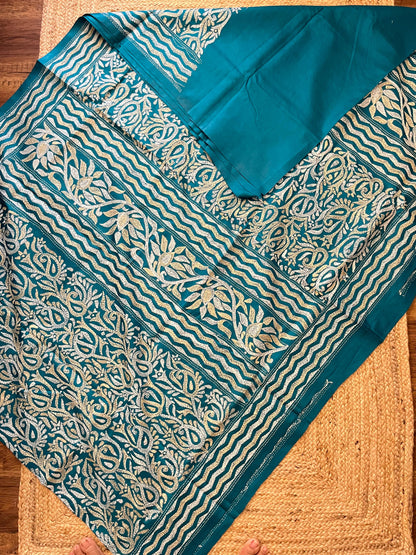 Paisley Sea | Kantha Stitch Saree
