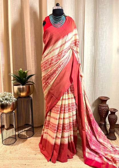 Blooming Fishes | Cotton Saree