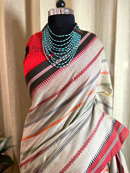 Stripes of White | Cotton Saree