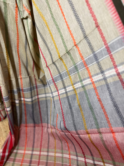 Stripes of White | Cotton Saree