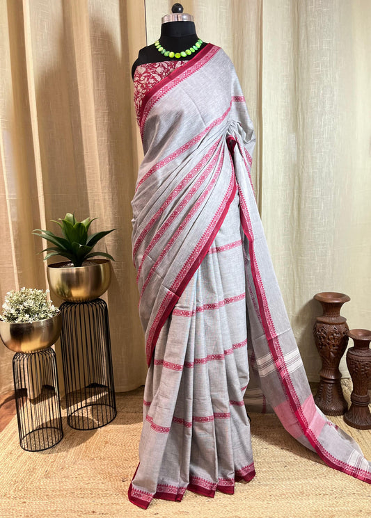Crimson Fin | Cotton Saree