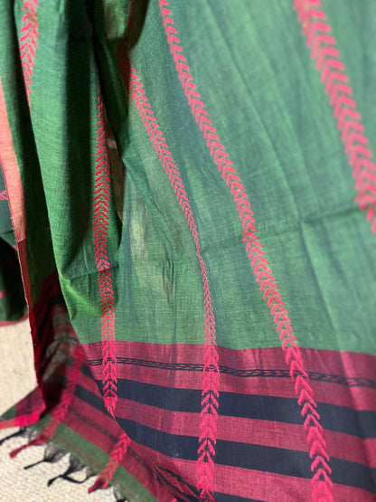 Laal Lakirein | Cotton Saree