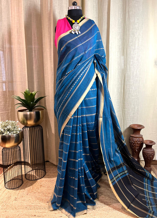 Teal Time | Cotton Saree