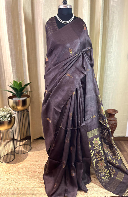 Silken Brew | Tussar Silk Saree