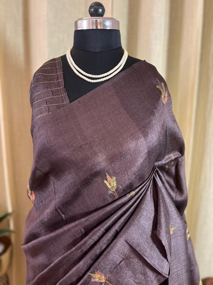 Silken Brew | Tussar Silk Saree