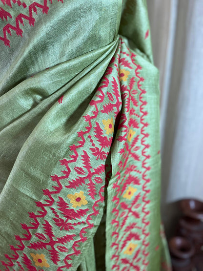 Pista Luxe | Tussar Silk Saree