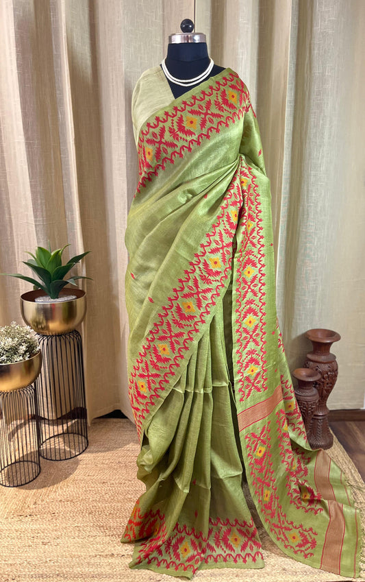 Pista Luxe | Tussar Silk Saree