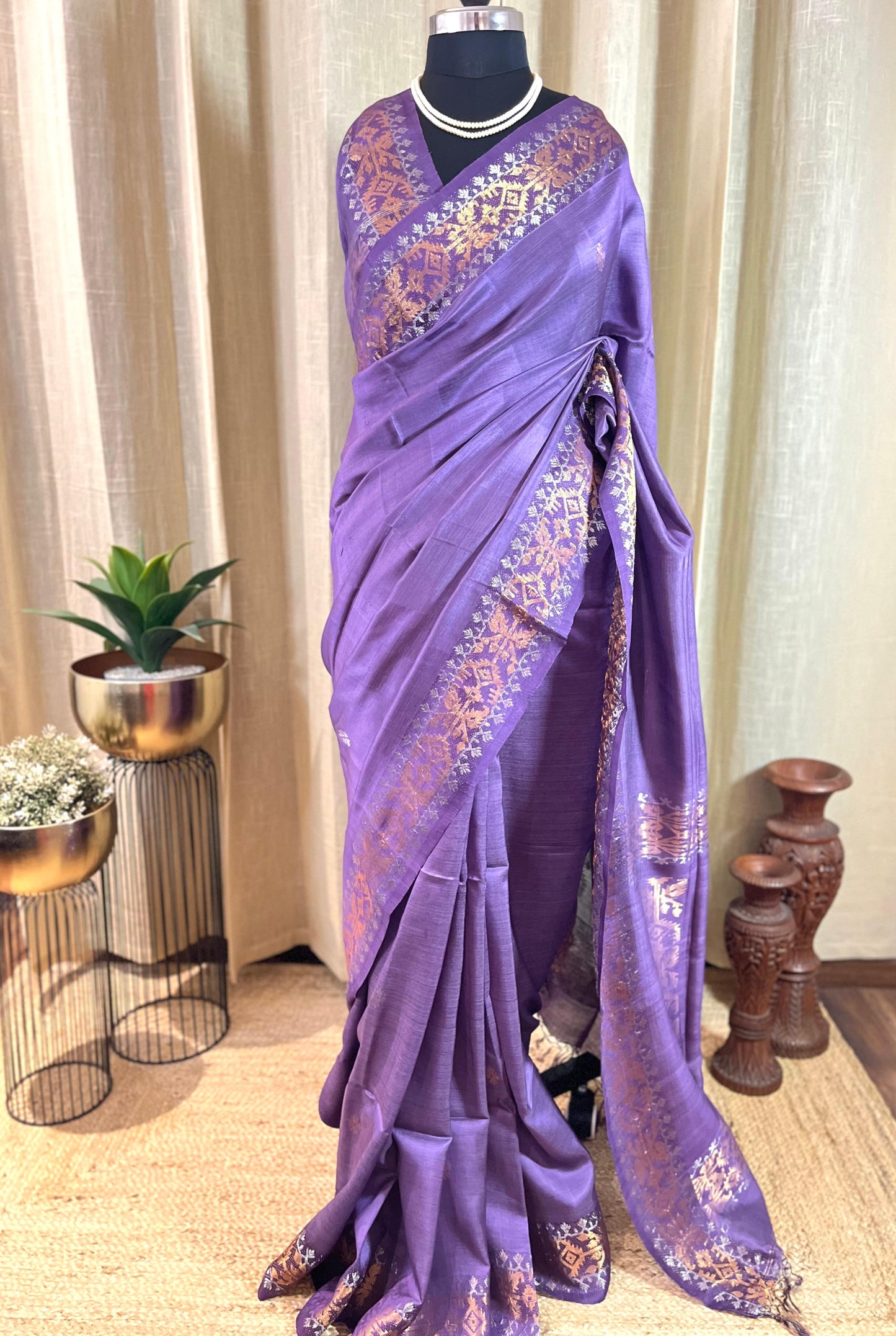 Lilac Dreams | Tussar Silk Saree