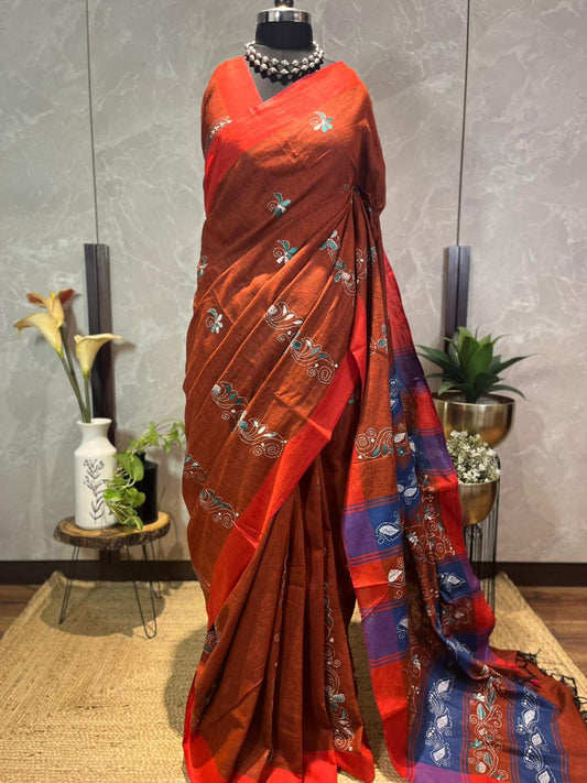 Really Rustic | Cotton Kantha Stitch Saree
