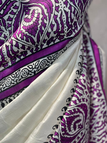 Malai | Block Printed Pure Silk Saree