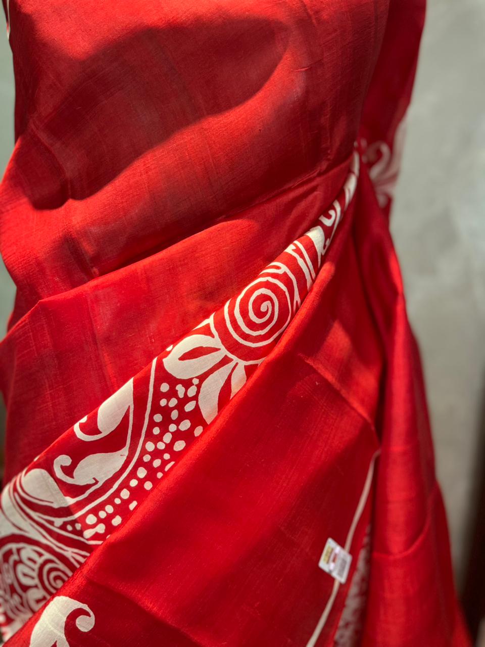 Meethi Laali | Blockprinted Pure Silk Saree