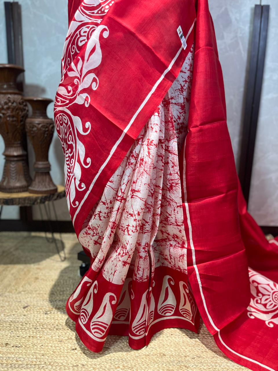 Meethi Laali | Blockprinted Pure Silk Saree