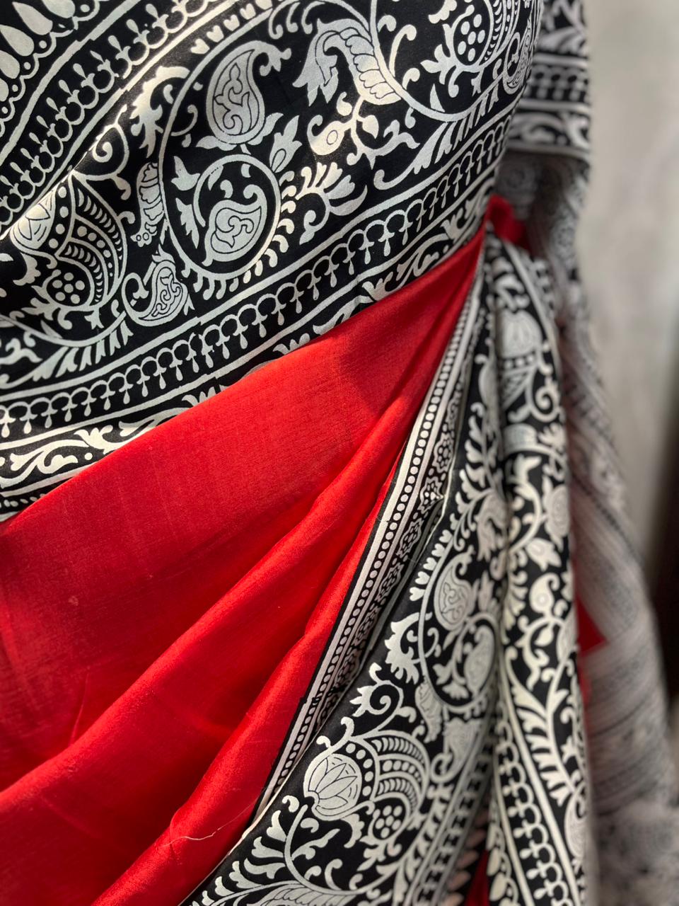 Laal Ishq | Blockprinted Pure Silk Saree