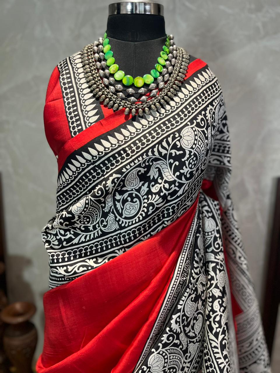 Laal Ishq | Blockprinted Pure Silk Saree