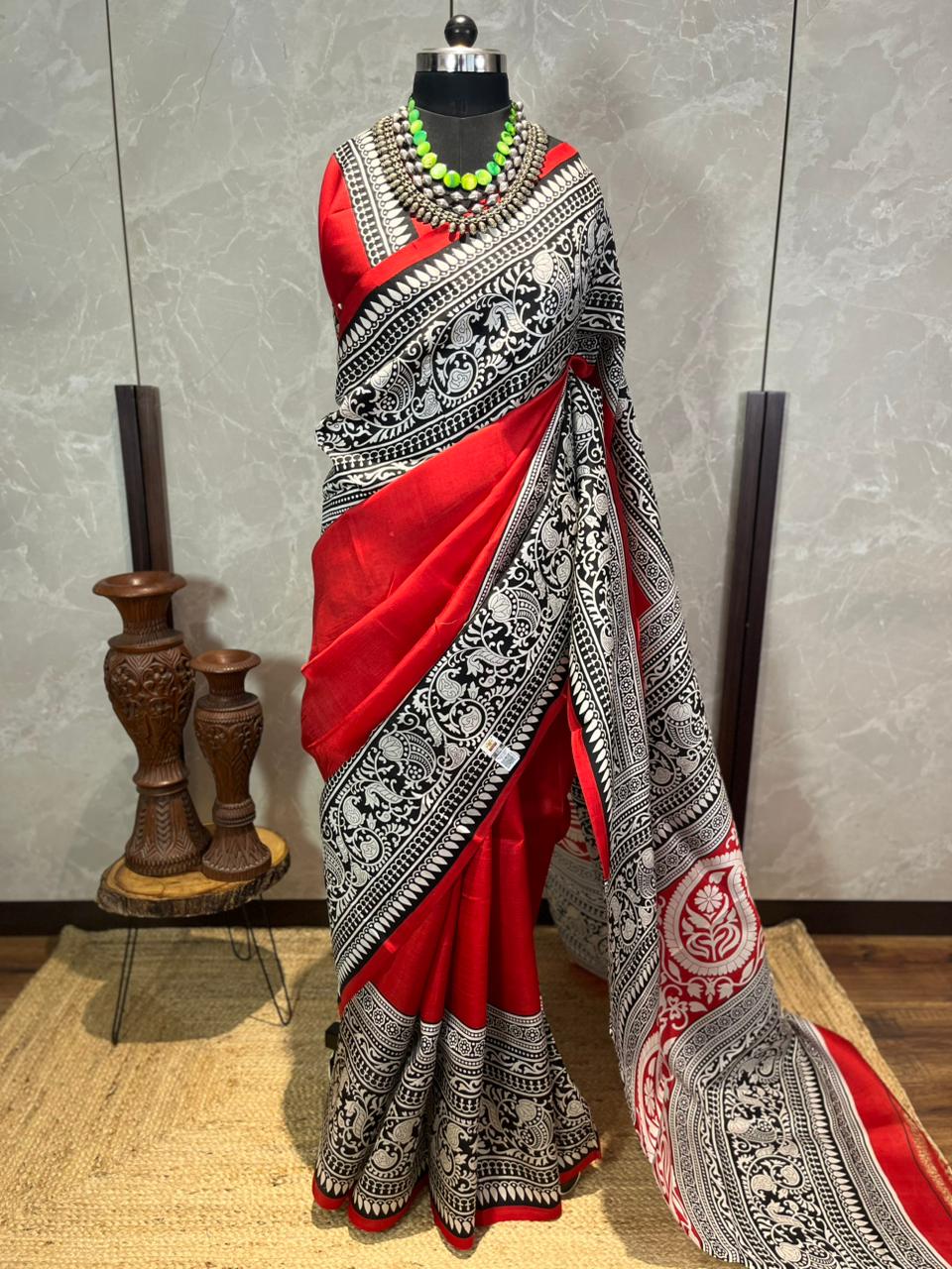 Laal Ishq | Blockprinted Pure Silk Saree