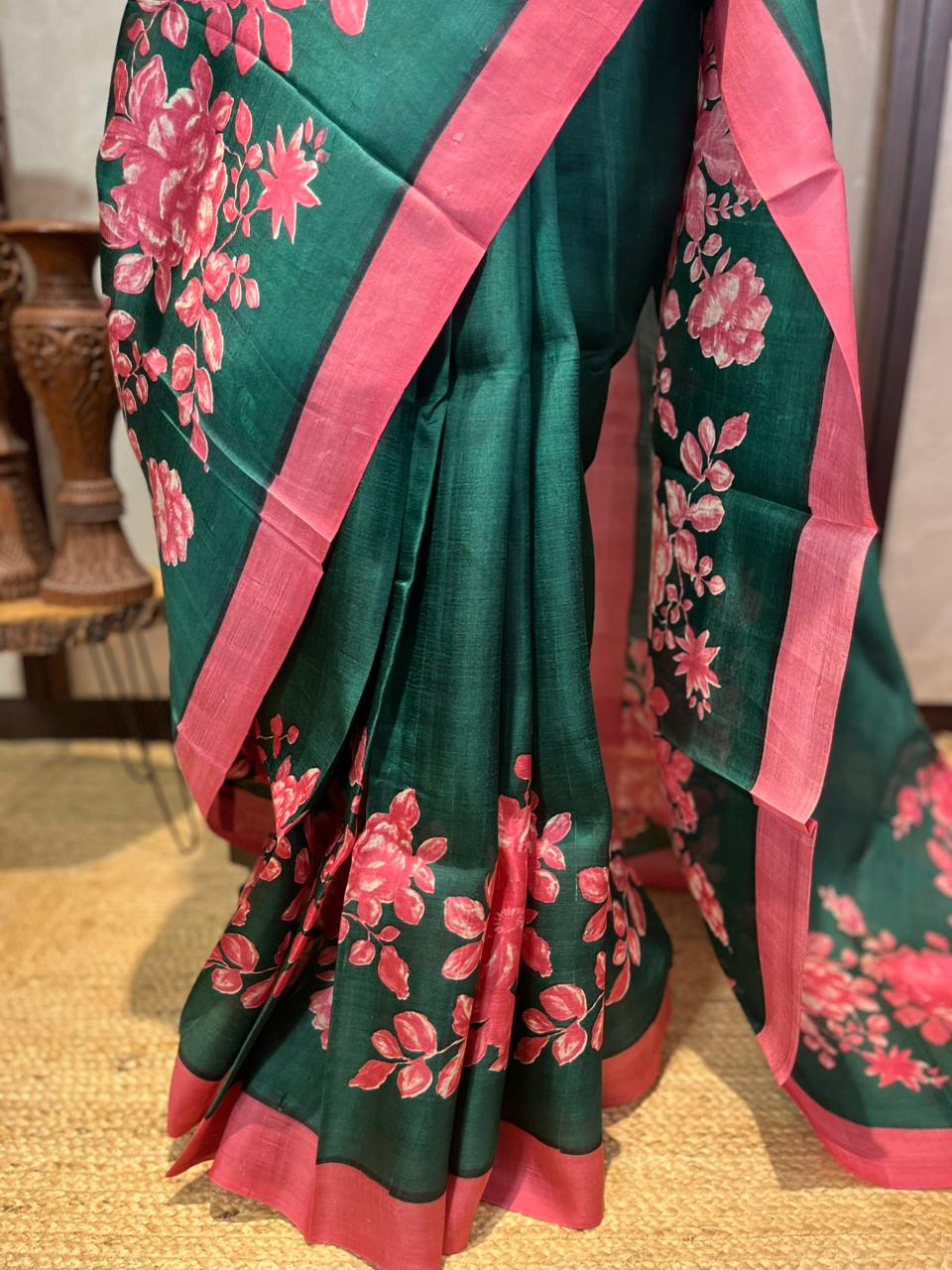 Hariette | Blockprinted Pure Silk Saree
