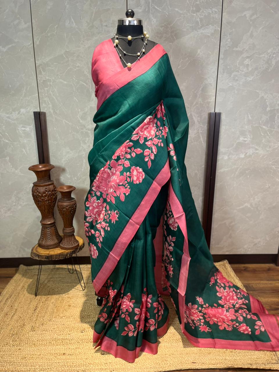 Hariette | Blockprinted Pure Silk Saree