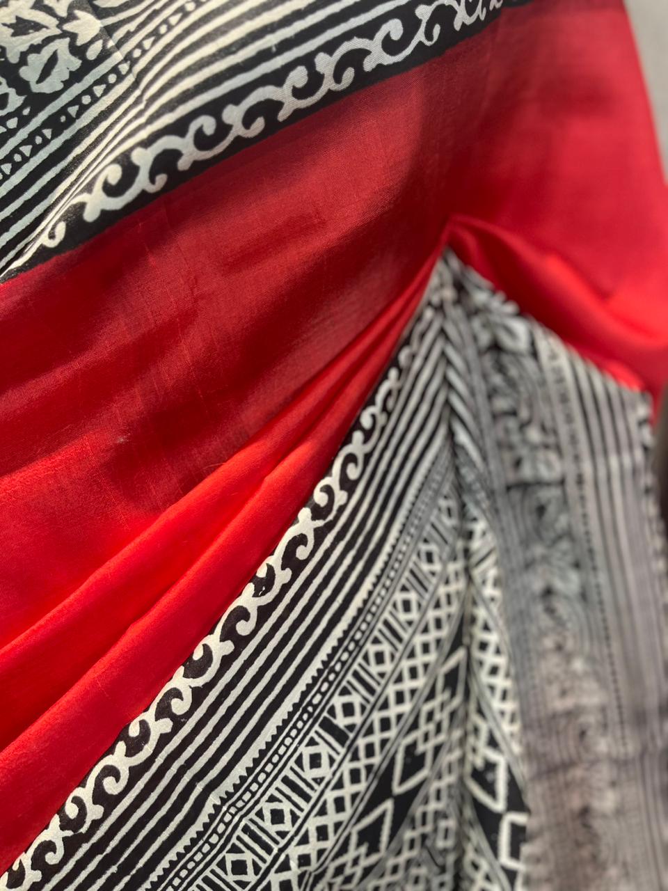 Kumkum Kajal | Blockprinted Pure Silk Saree
