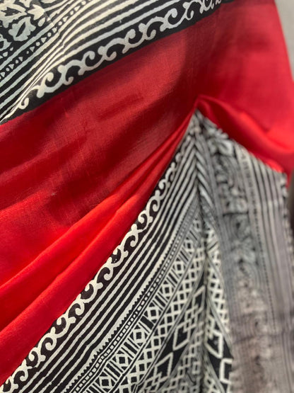 Kumkum Kajal | Blockprinted Pure Silk Saree