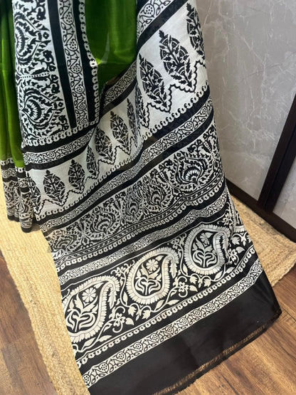 Evergreen | Blockprinted Pure Silk Saree