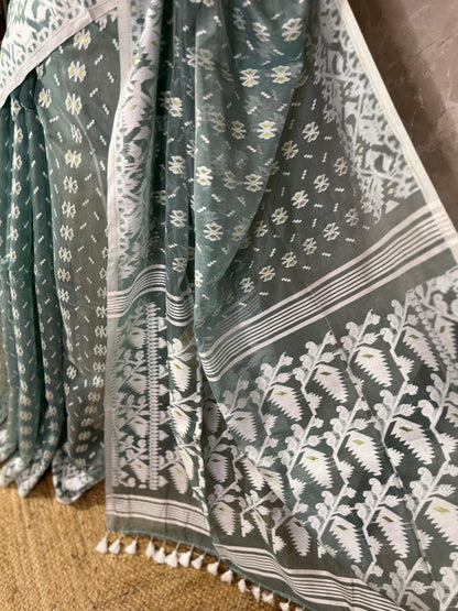 Sage Mist | Jamdani Saree