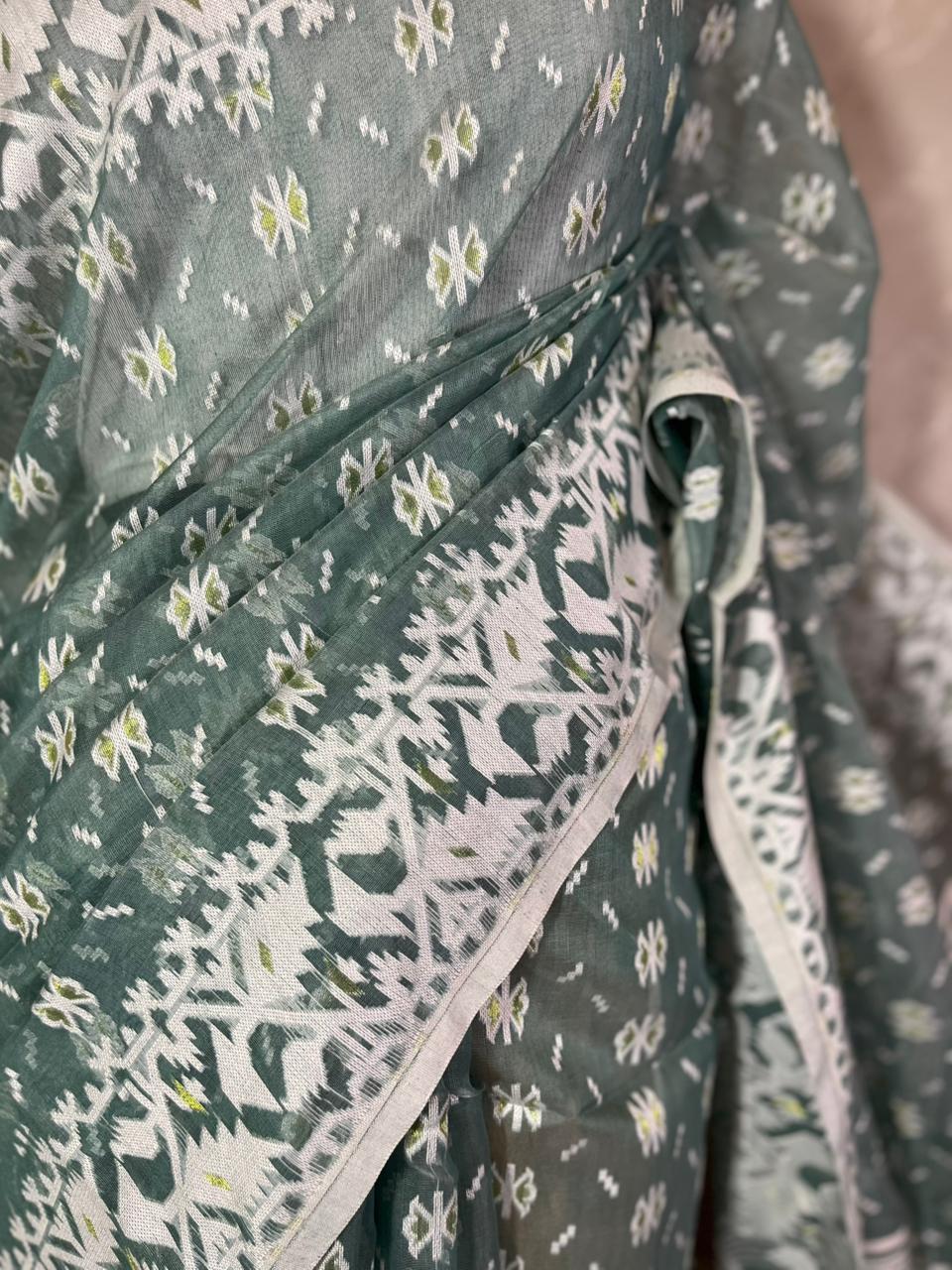 Sage Mist | Jamdani Saree