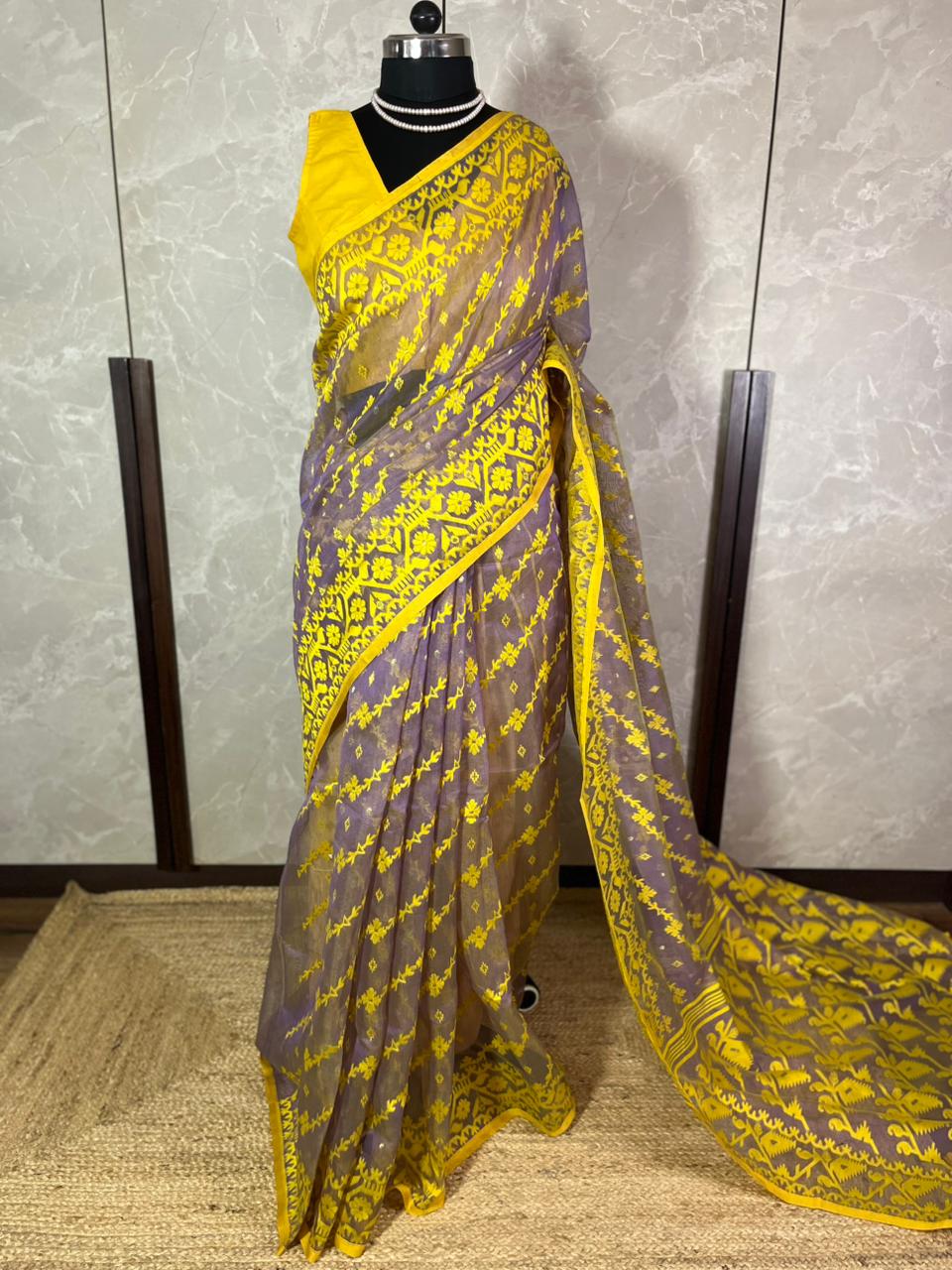 Lavender Lemonade | Jamdani Saree