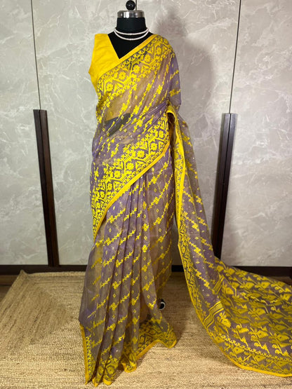 Lavender Lemonade | Jamdani Saree