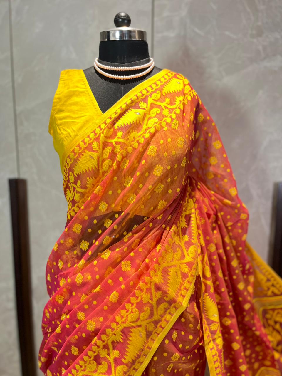 Genda Phool | Jamdani Saree