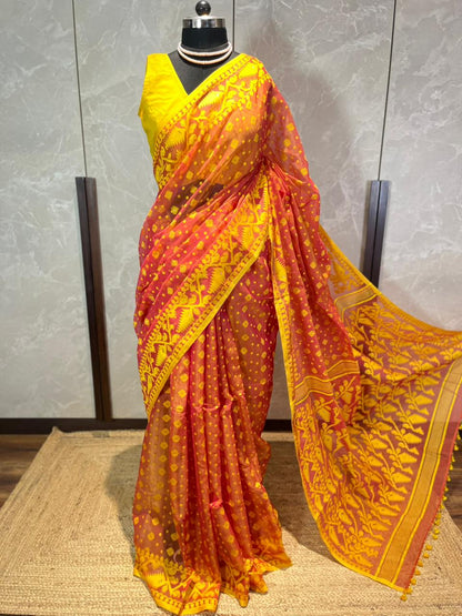 Genda Phool | Jamdani Saree