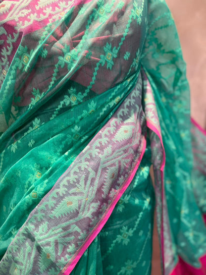 Rosy Green | Jamdani Saree