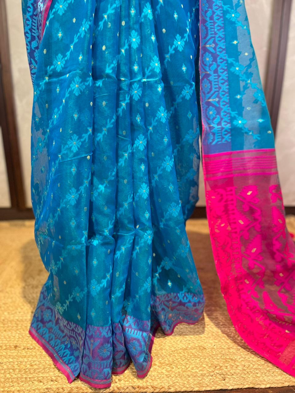 Lotus Sky | Jamdani Saree