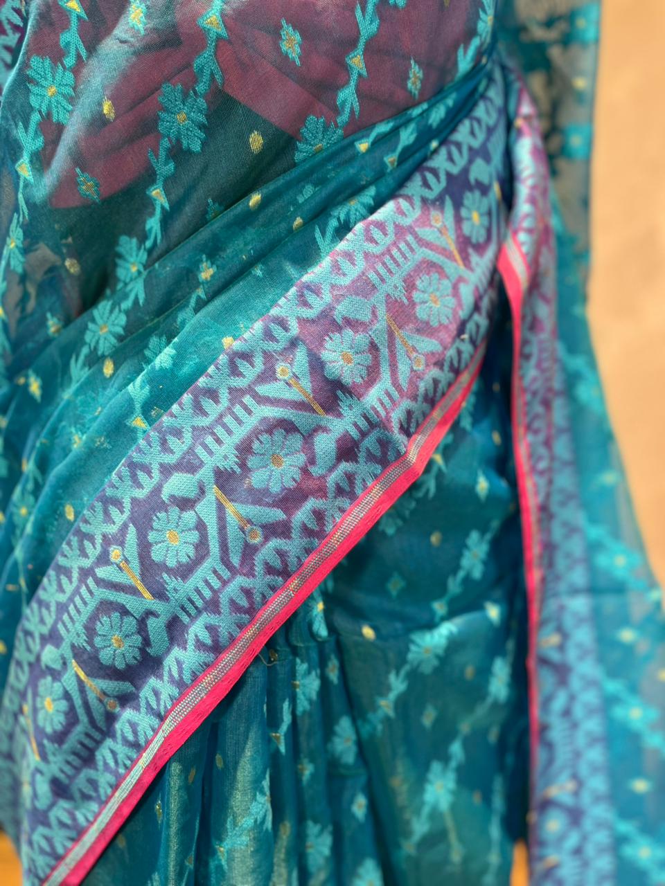 Lotus Sky | Jamdani Saree