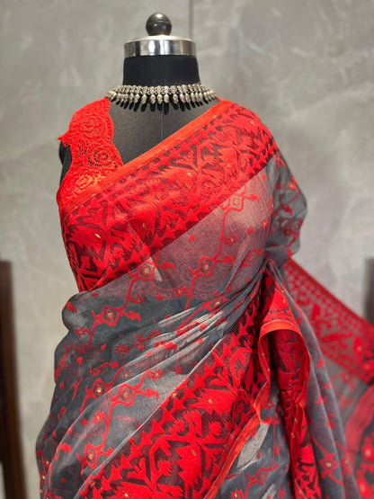 Surkh Dhuan | Jamdani Saree