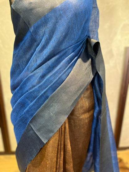 Midnite Dune | Pure Linen Saree