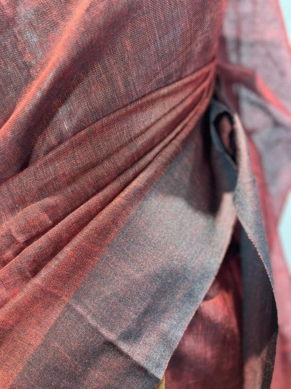 Spiced Merlot | Pure Linen Saree