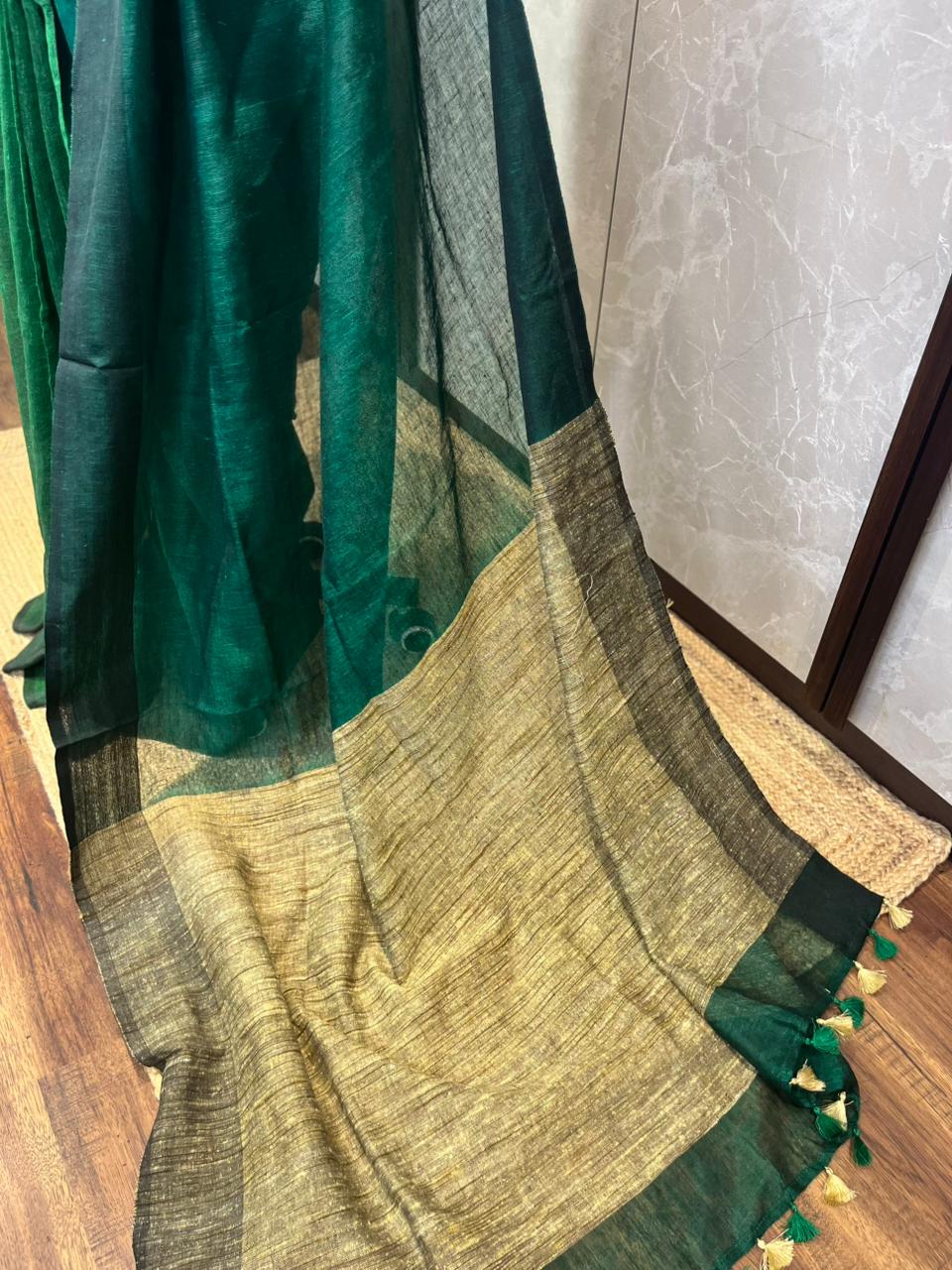 Moss & Fern | Pure Linen Saree