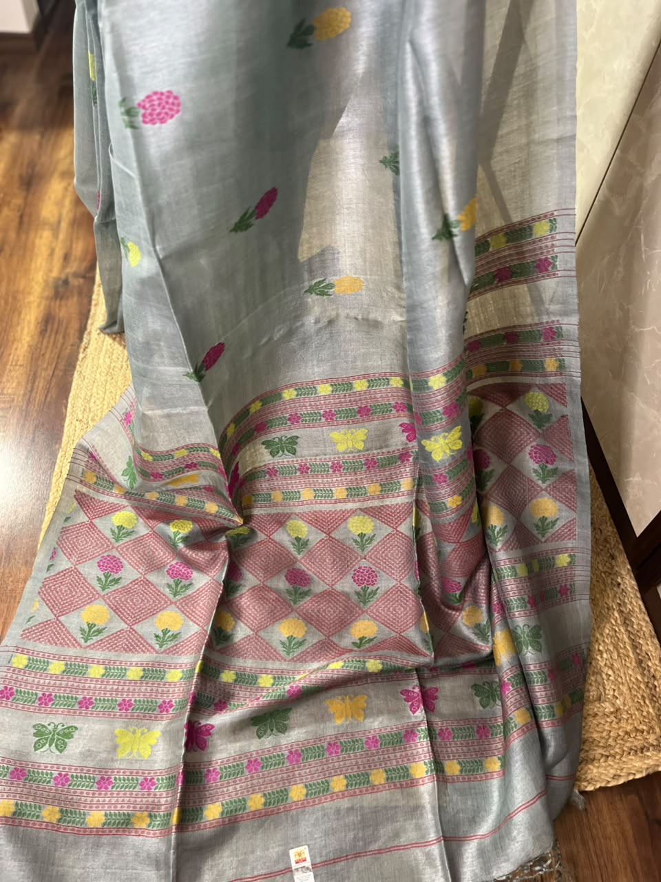 Winter Sky | Tussar Silk Saree