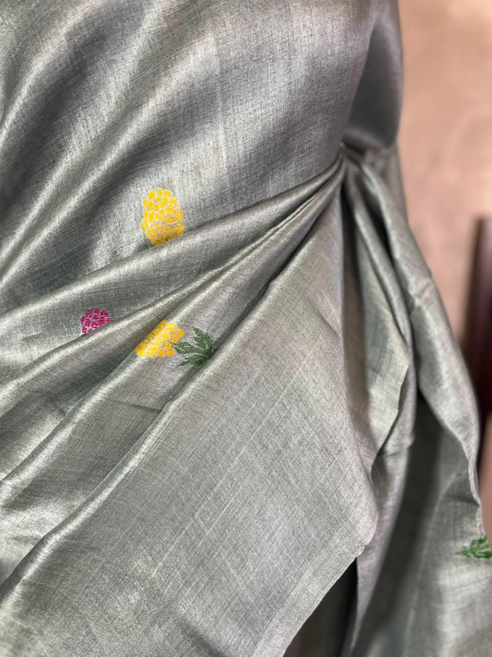 Winter Sky | Tussar Silk Saree