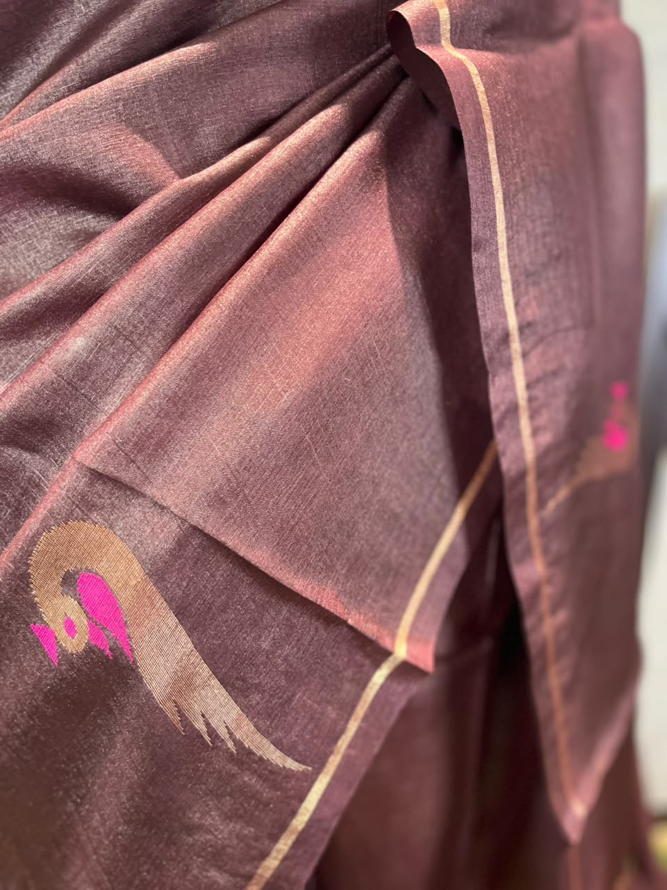 Mocha Merlot | Tussar Silk Saree