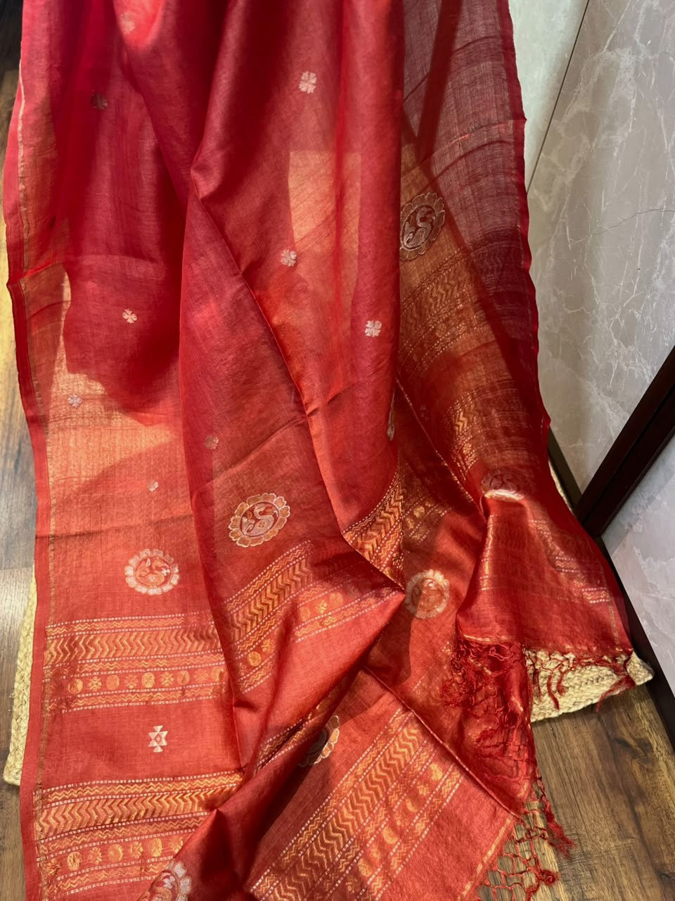 Red Hot Chilli Pepper | Tussar Silk Saree