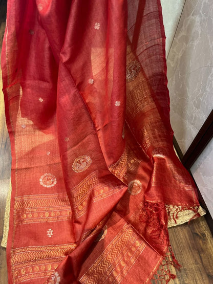 Red Hot Chilli Pepper | Tussar Silk Saree