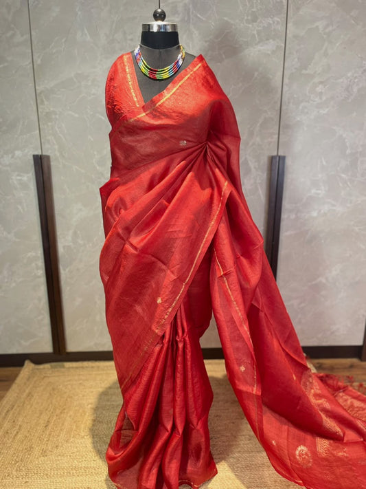 Red Hot Chilli Pepper | Tussar Silk Saree