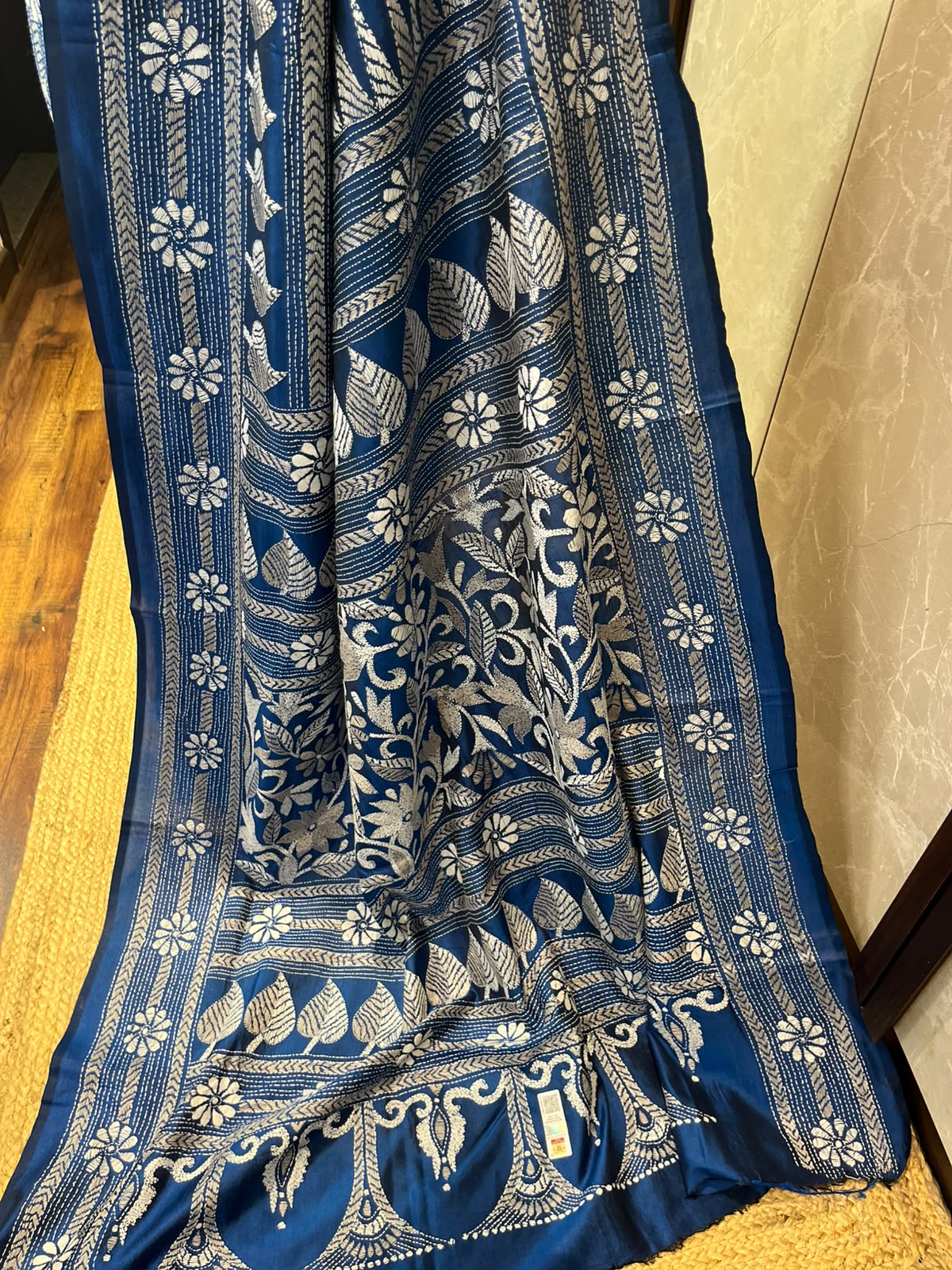 Neel Kamal | Kantha Stitch Saree
