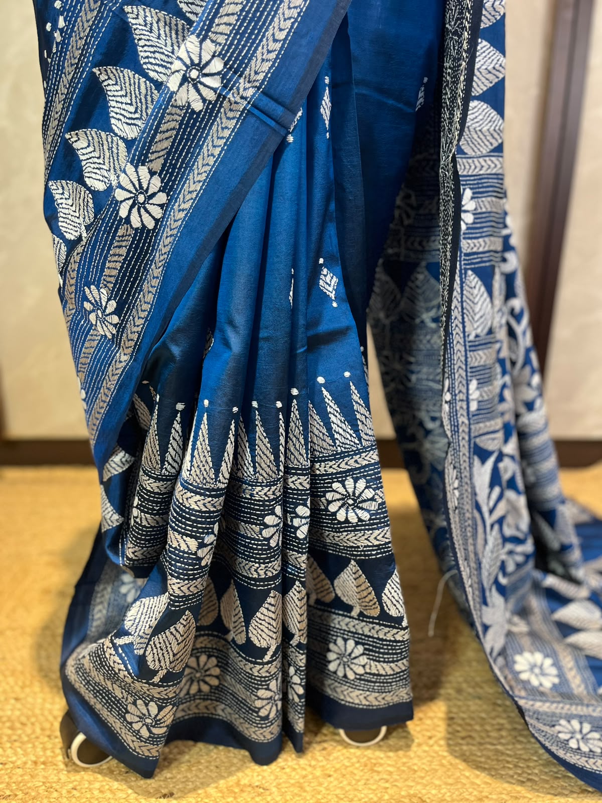 Neel Kamal | Kantha Stitch Saree