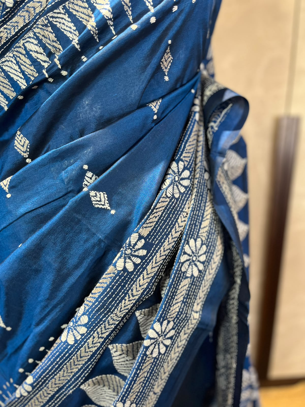 Neel Kamal | Kantha Stitch Saree